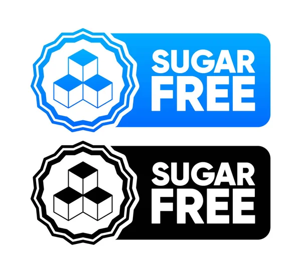 Sugar Free Icons Concept Healthy Natural Organic Food Stamps Various — Vector de stock