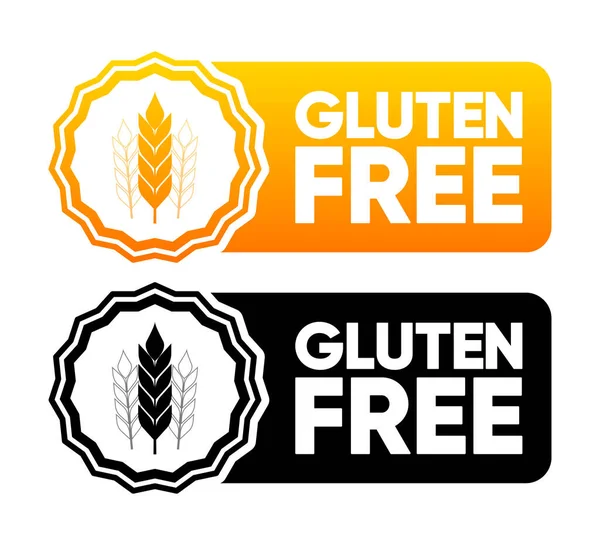 Gluten Free Icons Concept Healthy Natural Organic Food Stamps Various — Vector de stock