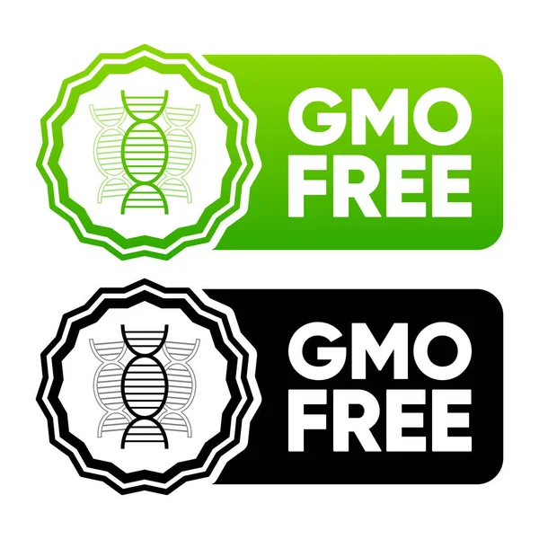 Gmo Free Icons Concept Healthy Natural Organic Food Stamps Various — Vector de stock