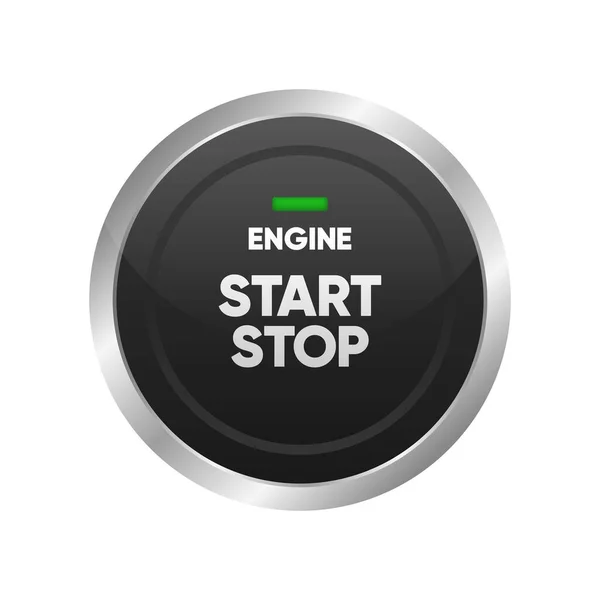 Κουμπί Διακοπής Της Μηχανής Στοιχείο Ταμπλό Αυτοκινήτου Πατήστε Κουμπί Για — Διανυσματικό Αρχείο