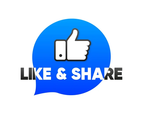 Likes Und Share Banner Die Daumen Hoch Social Media Konzept — Stockvektor
