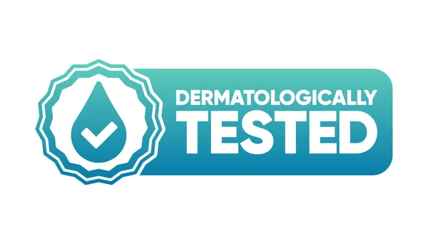 Banner Dermatológicamente Probado Etiqueta Dermatológica Para Loción Cosmética Para Bebés — Vector de stock