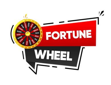 Çarkıfelek bayrağı. Kazanç Çarkı. Renkli bir çarkıfelek. Çevrimiçi kumarhane. Kumar konsepti. Vektör illüstrasyonu