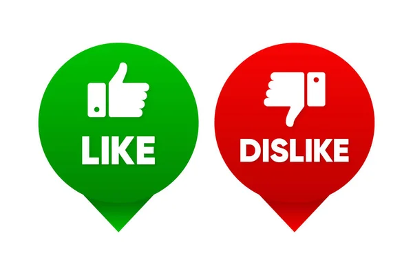 Oder Dislike Zeichen Für Soziale Medien Daumen Hoch Und Daumen — Stockvektor