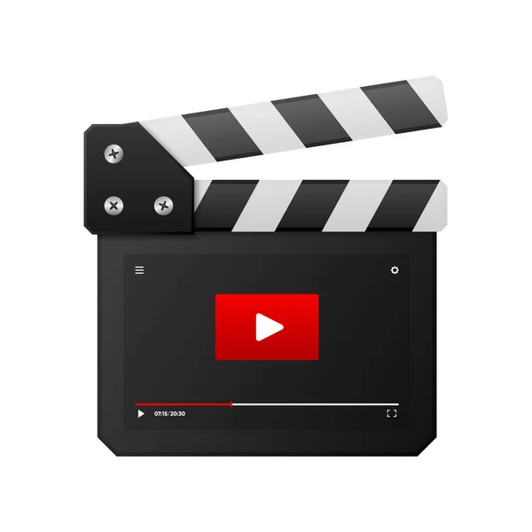 Filmdoek Sjabloon Zwart Open Klapbord Cinema Concept Filmindustrie Filmopname Proces — Stockvector