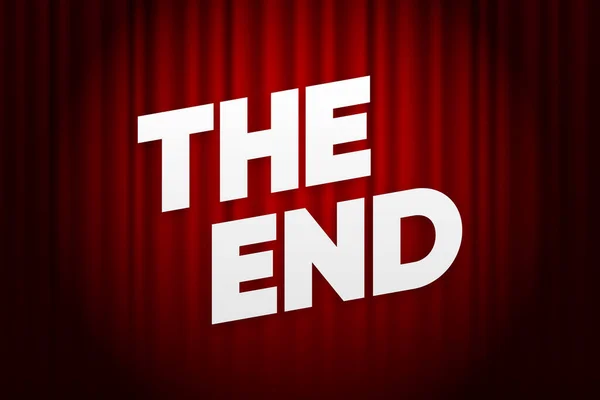 Der Endtitel Auf Rotem Hintergrund Das Ende Des Kinos Oder — Stockvektor
