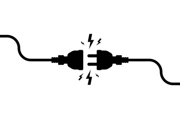 Eluttag Med Plugg Begreppet Anslutning Och Frånkoppling Anslutningskoncept Elektrisk Stickpropp — Stock vektor