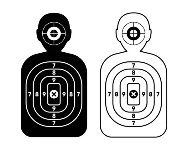 Ανθρώπινος Στόχος Για Πυροβολισμό Shoot Range Χαρτί Ανδρική Σιλουέτα Σφαίρα — Διανυσματικό Αρχείο