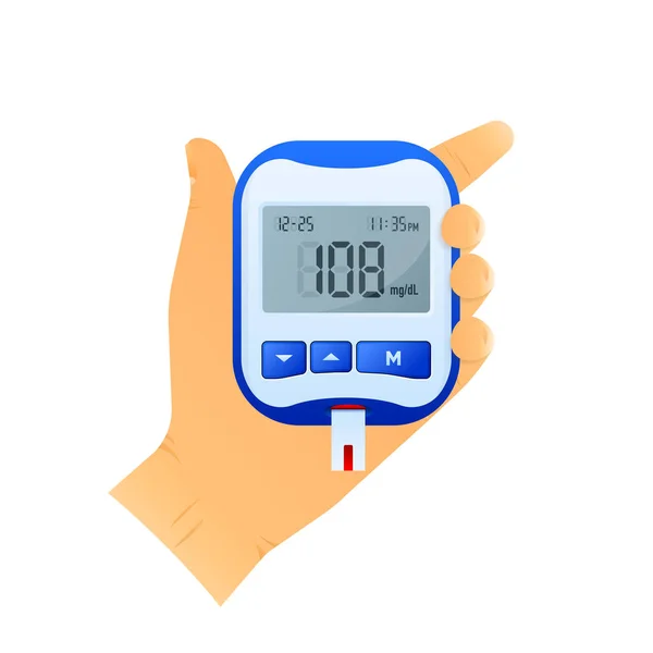 Glucometer Peralatan Medis Untuk Diagnosa Diabetes Tes Tingkat Glukosa Darah - Stok Vektor