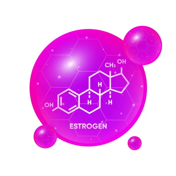 Symbol Für Östrogen Skelettformel Logo Molekularchemische Formel Des Sexualhormons Weibliches — Stockvektor