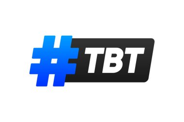 Tbt etiketi. Perşembe geri dönüş sembolü. Pankart konsepti. Vektör illüstrasyonu