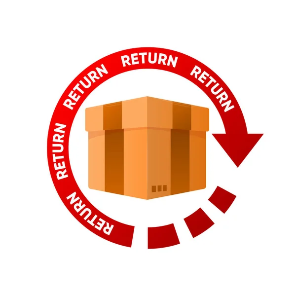 Return Box Package Policy Sign Goods Exchange Line Icon Delivery — Stock Vector