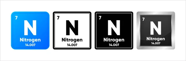 번호를 Nitrogen 음성도 주기율표의 개념입니다 디자인으로 구성되어 현실적 로고입니다 일러스트 — 스톡 벡터