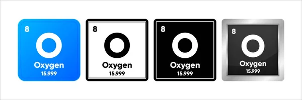 Élément Chimique Oxygène Avec Valeurs Nombre Atomique Masse Atomique Électronégativité — Image vectorielle