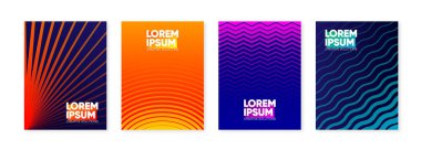 Minimalist hippi renkli çerçeve tasarımı. Geometrik yarım ton çizgisi gradyanı. Metin ve tasarım için çerçeve. Modern sanat grafiği. Hediye kartları, el ilanları ve broşürlerin tasarımı. Vektör İllüstrasyonu