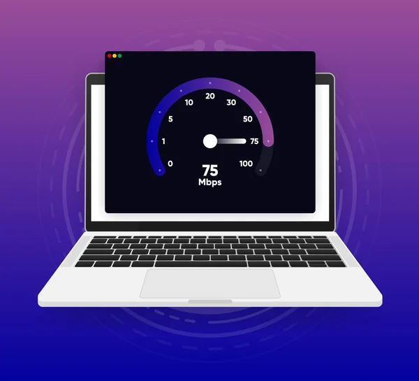 Internet Download Upload Speed Test Gauge Software Pro Testování Rychlosti — Stockový vektor