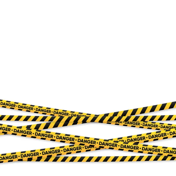 黑黄相间的条纹一套无缝危险警告磁带 摘要危险警戒线 警戒线 警戒线 犯罪现场的线条艺术设计 病媒图解 — 图库矢量图片