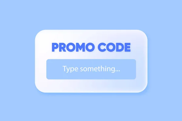 Modern Sjabloon Met Promo Code Voer Promo Code Korting Gebruiken — Stockvector