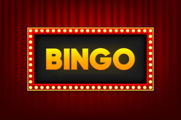 Bingo Işık Kutusu Piyangoda Büyük Ikramiye Lotto Bingo Keno Kumar — Stok Vektör