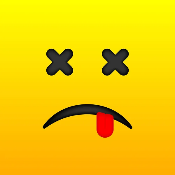Die Emotion Erstarrt Vor Angst Emotion Realistische Icon Smile Gelbes — Stockvektor