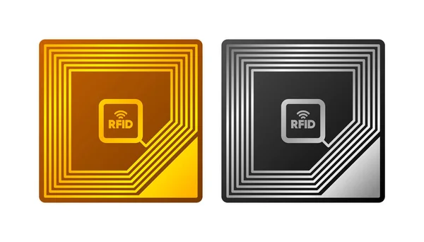 Puce Rfid Identification Par Radiofréquence Concept Technologie Numérique Illustration Vectorielle — Image vectorielle