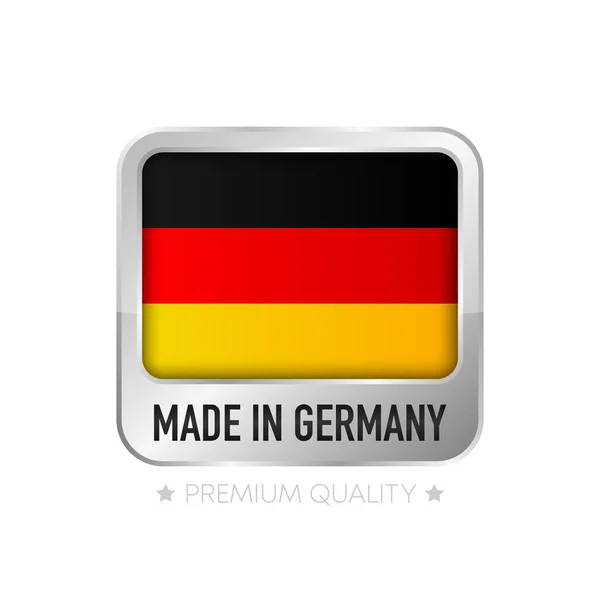 Fabricado Alemanha Etiqueta Selo Isolado Plano Fabricado Alemanha 100 Qualidade —  Vetores de Stock