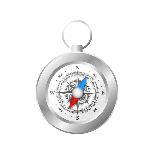 Realistischer Kompass Wind Rose Reiseführer Symbol Geographisches Werkzeug World Nautical — Stockvektor