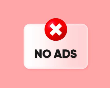 No ADS. Banner for promotion design. Internet advertisement. Banner with text No ADS. Banner for concept design. Vector illustration clipart