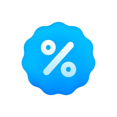 Percent sembollü Price Tag 3d. İndirimli yıldız patlaması etiketi. Reklam pazarlaması. Özel ticari ikramiyeler. Vektör illüstrasyonu