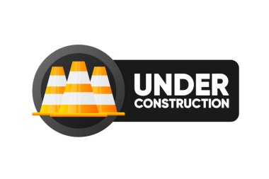 İnşaat bayrağı altında. 404 hata sayfası bağlantısı. Bakım kartıyla internet sitesi. Vektör illüstrasyonu