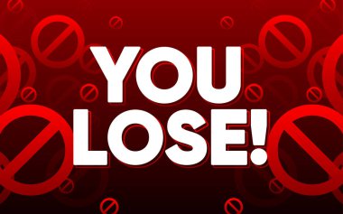 Ekranı kaybedersin. You Lose ile bilgisayar oyunu arayüzü. Oyun seviyesi alt arkaplan. Vektör illüstrasyonu