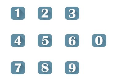 Arkaplanda 0-9 sayı vektör illüstrasyonunu ayarla