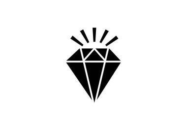 Beyaz arkaplanda elmas simgesi vektör çizimi