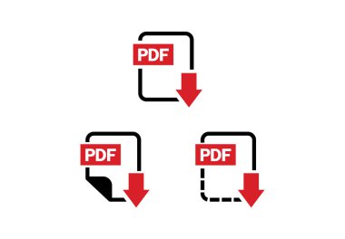 Pdf dosya indirme simgesi vektör çizimi arkaplanda