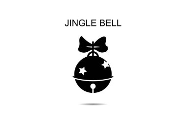 Arka planda Jingle bell simgesi vektör çizimi
