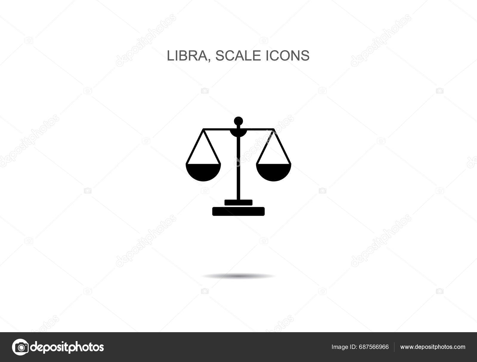 Libra Scale Icons Vector Illustration Background Stock Vector by