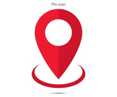 Arkaplanda Pin simgesi vektör çizimi