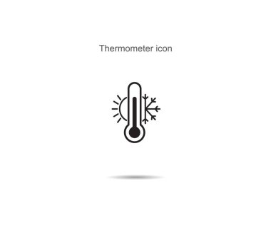 Arka planda termometre simgesi vektör çizimi