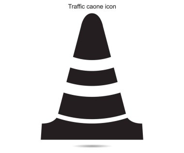 Arkaplanda trafik konisi simgesi tasarım vektör çizimi grafiği