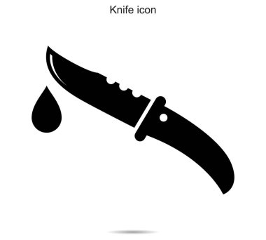 Arkaplanda bıçak simgesi tasarımı vektör çizimi grafiği