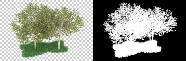Orman arka planda maskeyle izole edilmiş. 3d görüntüleme - illüstrasyon