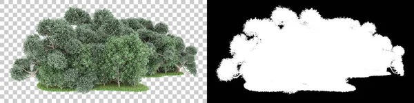 背景上有面具的森林 3D渲染 — 图库照片
