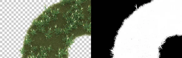 背景上有面具的草丛 3D渲染 — 图库照片