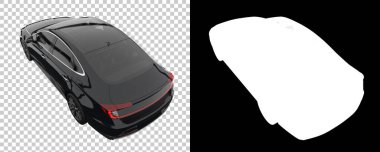 Arka planda maskeyle izole edilmiş modern araba. 3d görüntüleme - illüstrasyon