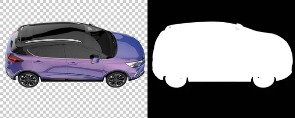 Modern car on transparent background. 3d rendering - illustration