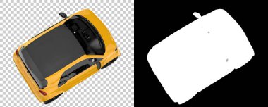 Arka planda maskeyle izole edilmiş modern araba. 3d görüntüleme - illüstrasyon