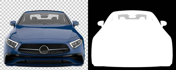 Modern car isolated on background with mask. 3d rendering - illustration