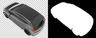 Arka planda maskeyle izole edilmiş modern araba. 3d görüntüleme - illüstrasyon