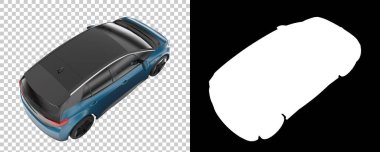 Arka planda maskeyle izole edilmiş modern araba. 3d görüntüleme - illüstrasyon