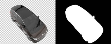 Arka planda maskeyle izole edilmiş modern araba. 3d görüntüleme - illüstrasyon